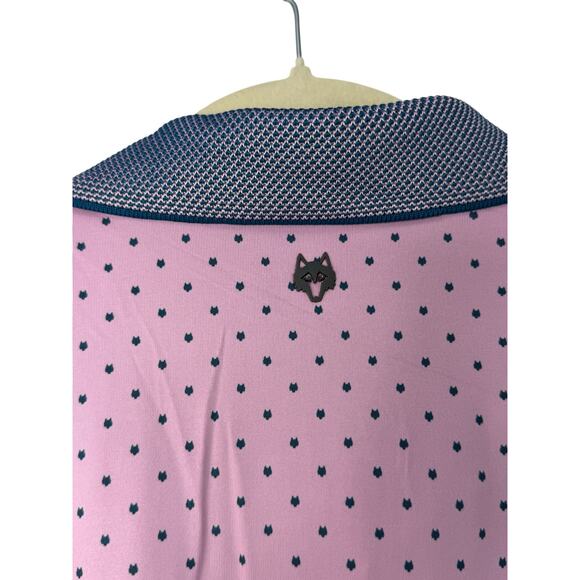 Greyson Golf Polo Men XL Icon Mauve Mist Polo Performance Stretch Wolf Logo - Picture 5 of 9